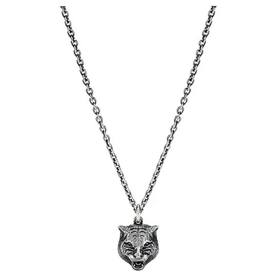 GUCCI 925 Sterling Silver Necklaces Unisex Silver