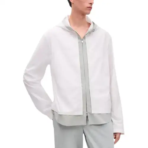 HERMES Jackets Men's White Hooded Moderate Other