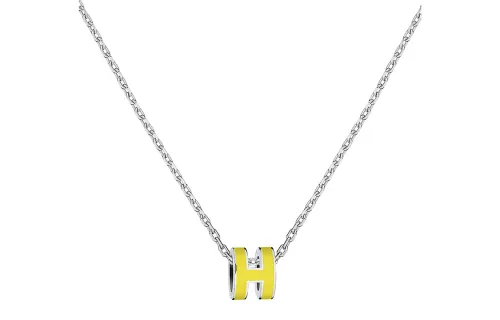 HERMES POP H Palladium Plated Necklaces Women's Silver