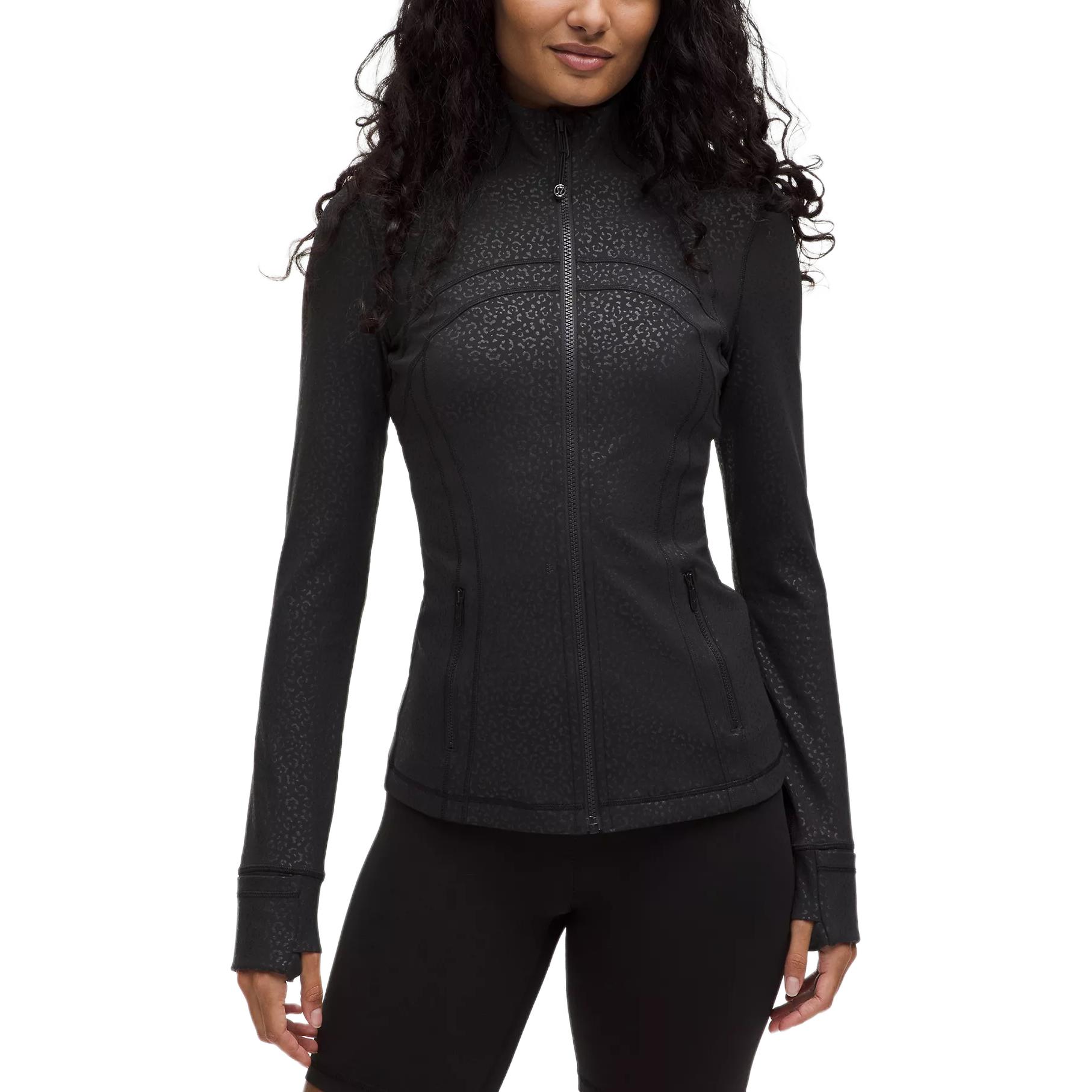 Lululemon Define Jackets & Coats Women’s Leopard Print Daisy Embossed Black