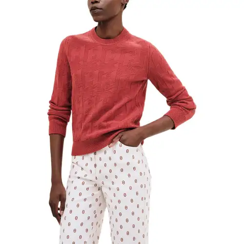 HERMES Sweaters Women's Red Crew Neck Moderate Other