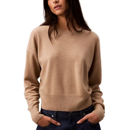 CALVIN KLEIN Cashmere Sweater Women's Khaki