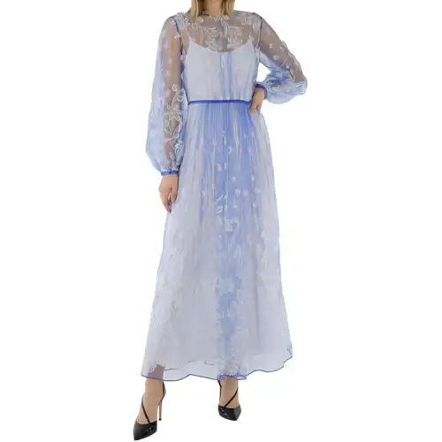 Burberry Long Sleeved Dress Women's Blue