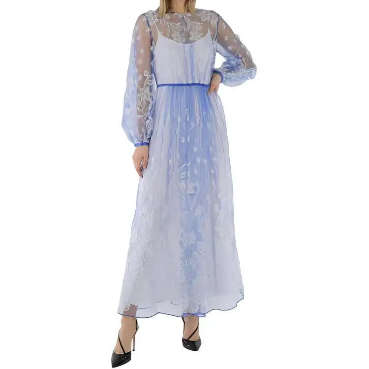 Burberry Long Sleeved Dress Women's Blue