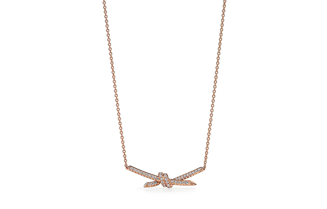 Женское колье TIFFANY TIFFANY & CO. Knot (розово-золотое с бриллиантами)