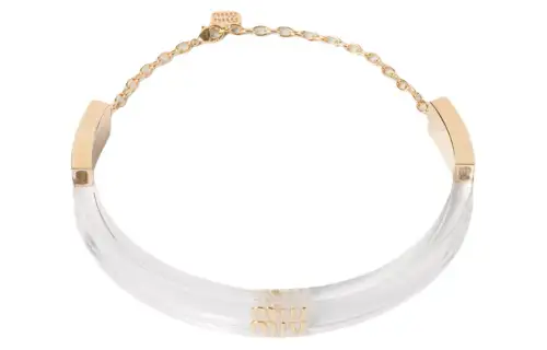 MIU MIU Resin, Plexiglass, Metal Necklaces Women's Transparent