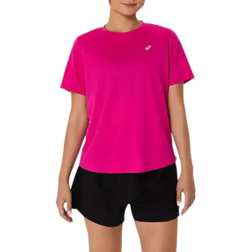 ASICS T Shirts Women's Pink Crew Neck