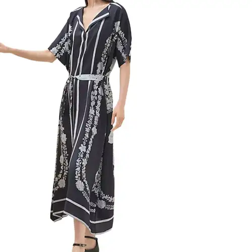 HERMES SS25 Short Sleeved Dress Women's Black