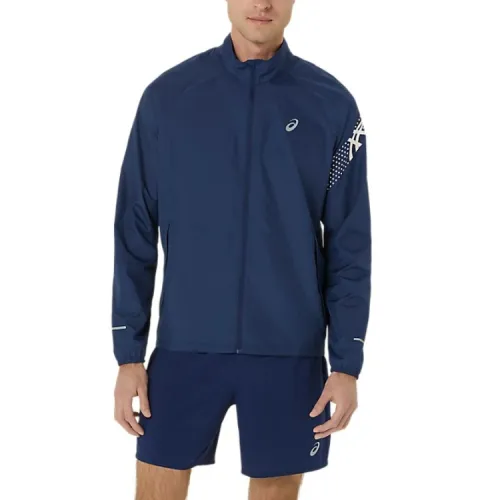 ASICS Jackets Men's Blue Stand Collar Moderate Other