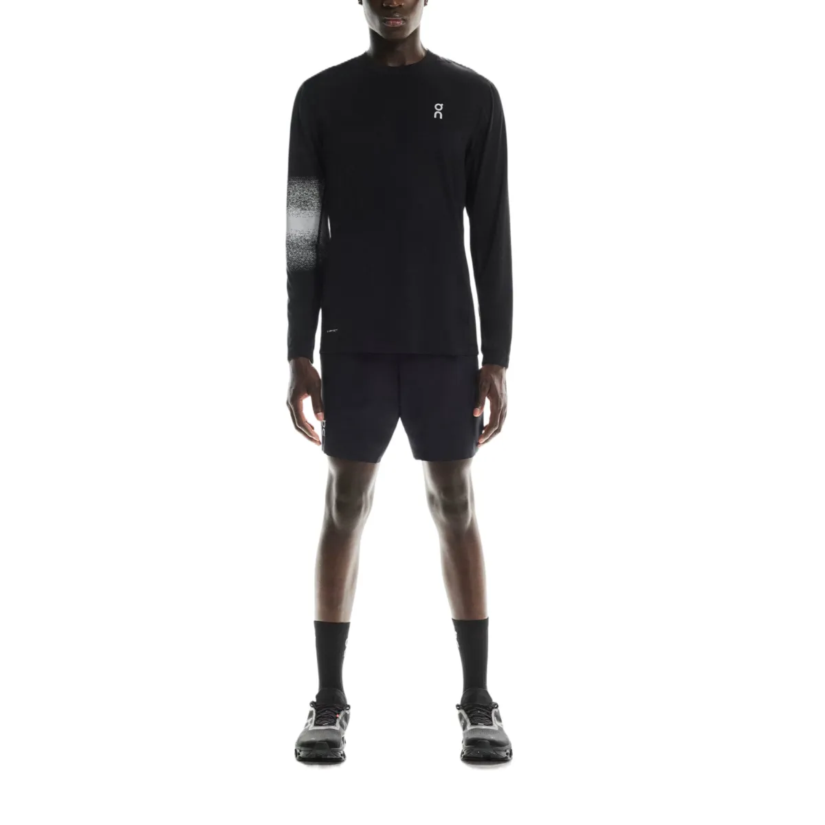 On T-Shirts Men's Black Crew Neck Moderate Straight Fit