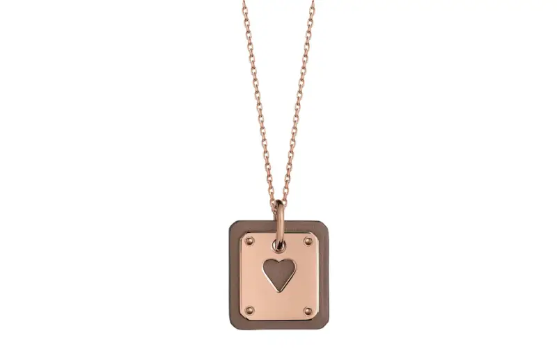 HERMES As De Coeur Calfskin Necklaces Women's