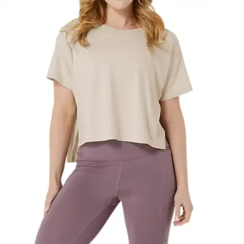 Asics SHORT SLEEVE TOP Regular T Shirt Women's Oatmeal