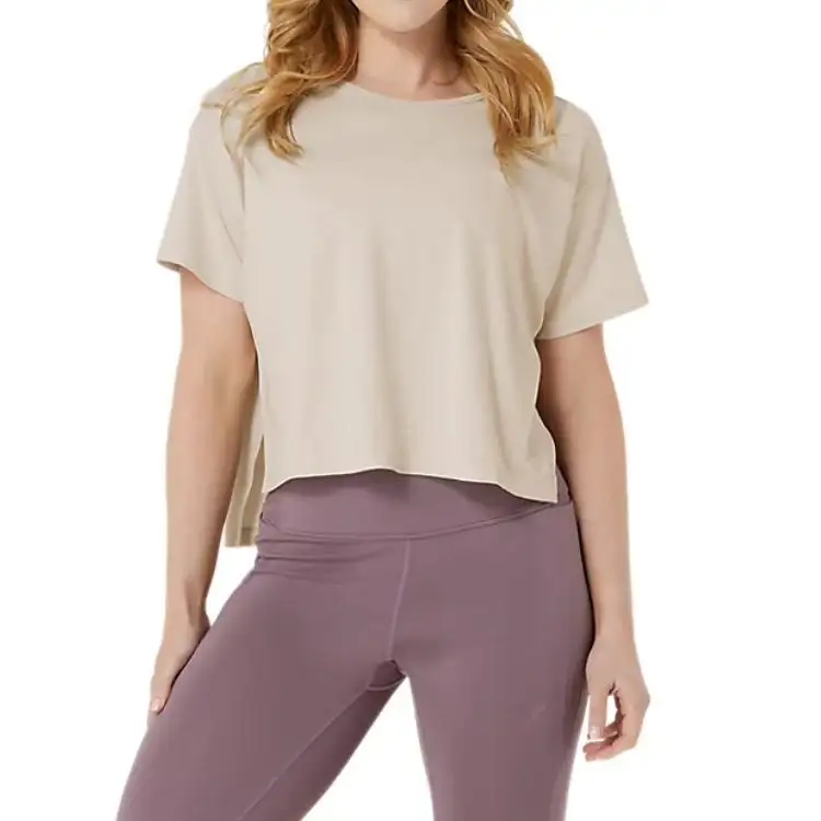 Asics SHORT SLEEVE TOP Regular T Shirt Women's Oatmeal