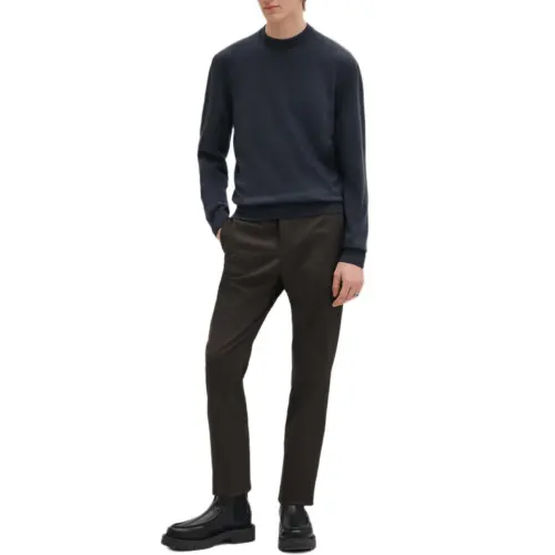 HERMES FW25 Cashmere Sweater Men's Marine Blue