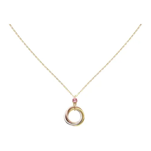 CARTIER Trinity Series White Gold Spinels Necklaces Unisex Multicolor