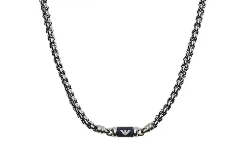 EMPORIO ARMANI Stainless Steel Necklaces Men's Black