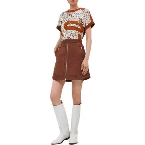 HERMES Casual Short Skirts Women's Brown