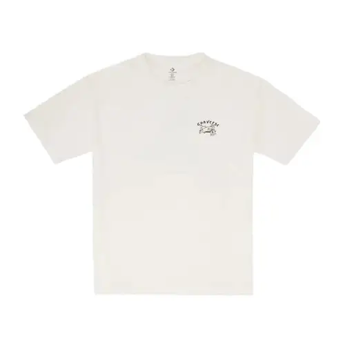 Converse T Shirts Men's Beige Crew Neck Moderate