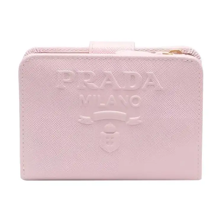 PRADA Leather Wallet Women's Pink