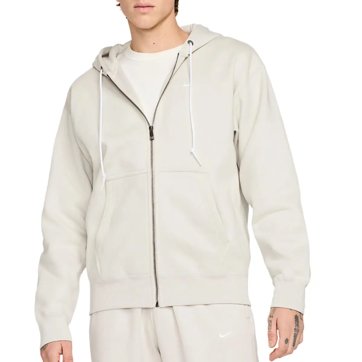 Nike Solo Swoosh Zip Up Drawstring Hoodie