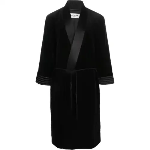 SAINT LAURENT Coats Men's Black Moderate