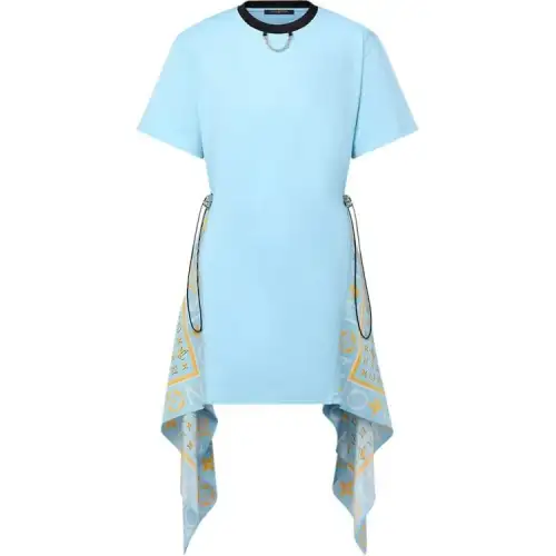 LOUIS VUITTON Scarf Insert T-Shirt Dress