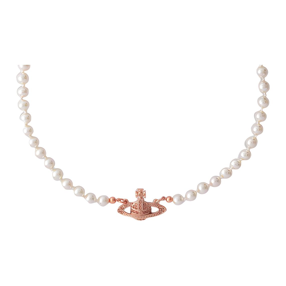 Vivienne Westwood Brass golden necklace pearl, pink gold