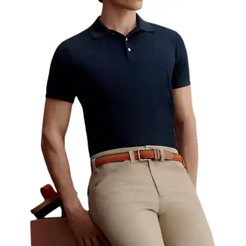 HERMES Polo Shirt Men's Marine Blue