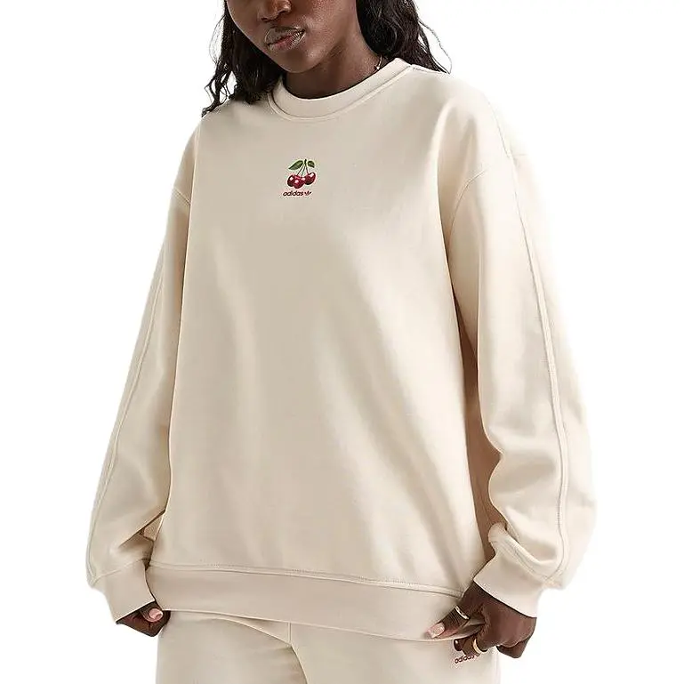 Adidas Originals SS25 Oversized Crewneck Sweatshirt Women's Ecru