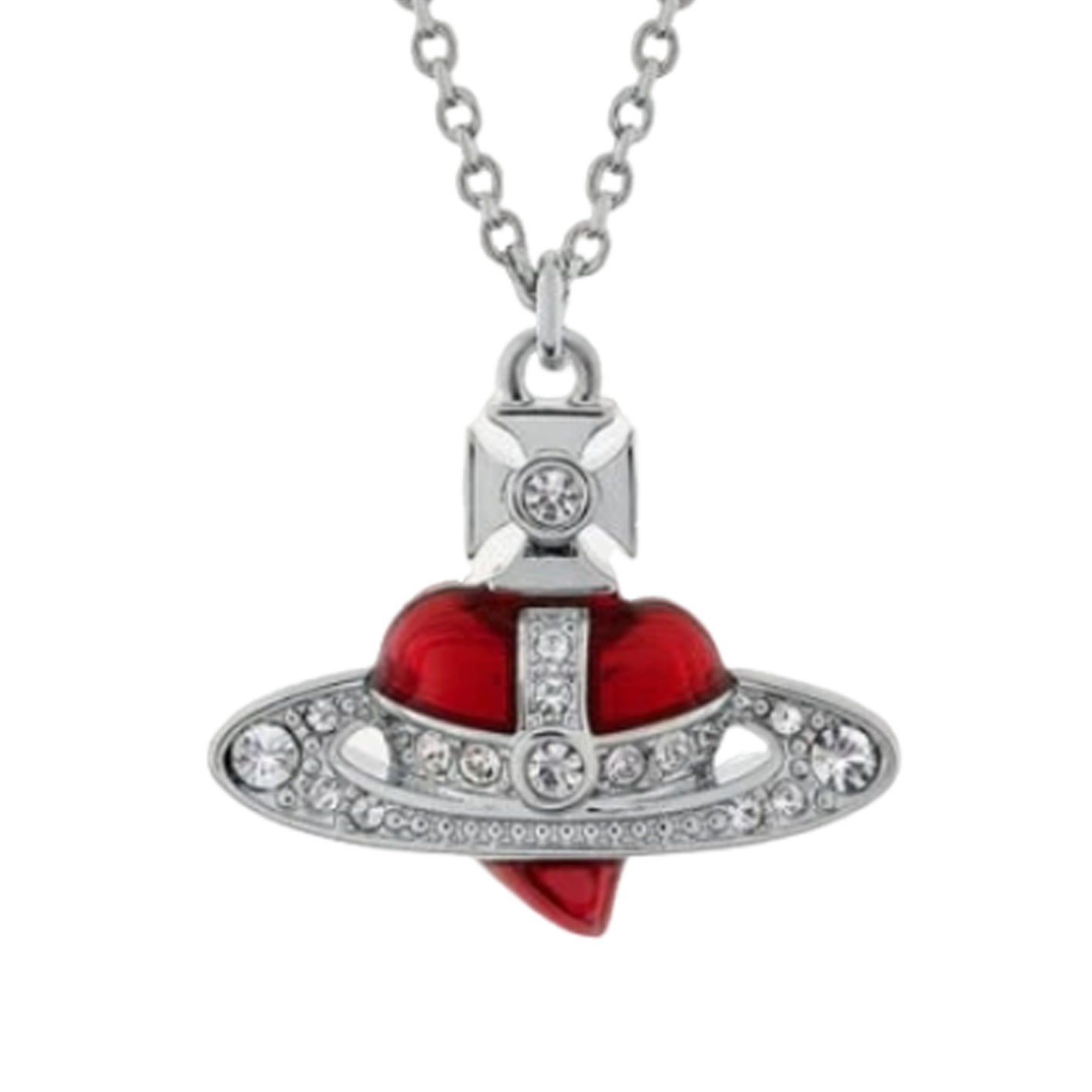 Vivienne Westwood Diamante Heart Necklace 630203bm-02p383-cn