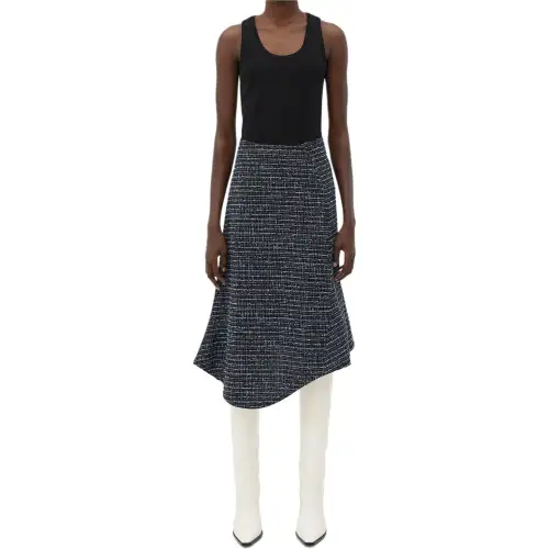 Bottega Veneta SS24 Casual Long Skirt Women's Blue Black