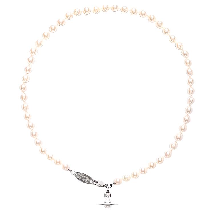 Женское колье Vivienne Westwood Simonetta Pearl (серебристое)