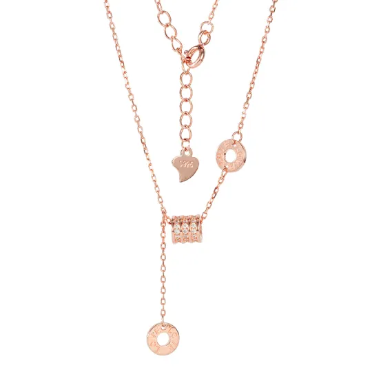 CHOW TAI SENG 925 Sterling Silver Synthetic Cubic Zirconia Necklaces Women's