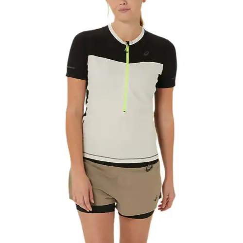 Asics FUJITRAILSHORT SLEEVE TOP T Shirt Women's Oat/High Performance Black