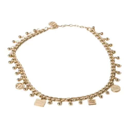 MIU MIU Metal Necklaces Women's Gold