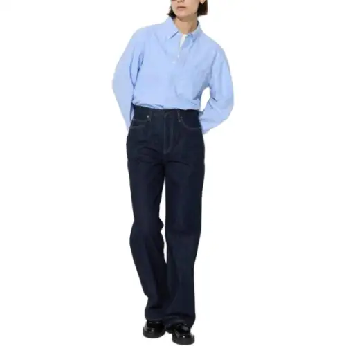 UNIQLO Jeans Women's Navy Blue Moderate Straight Fit Pants