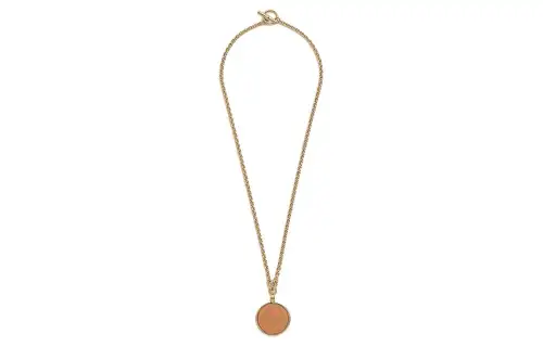 HERMES Enamel, Gold Plated, Metal Necklaces Women's Gold