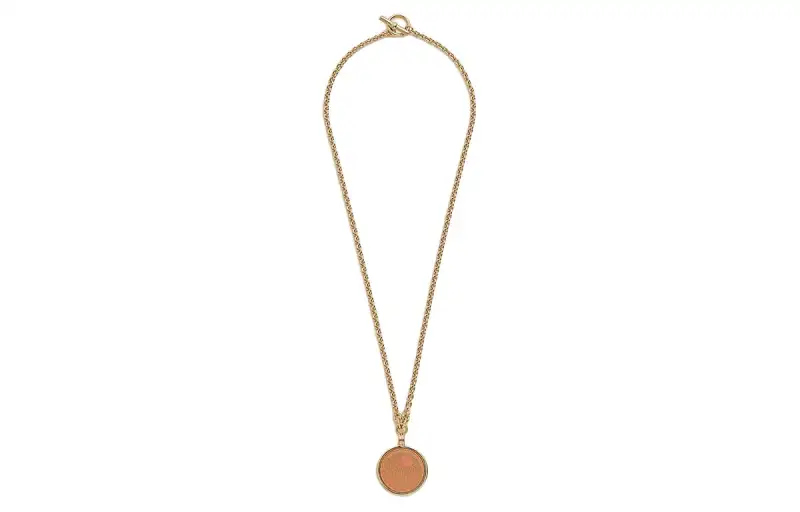 HERMES Enamel, Gold Plated, Metal Necklaces Women's Gold