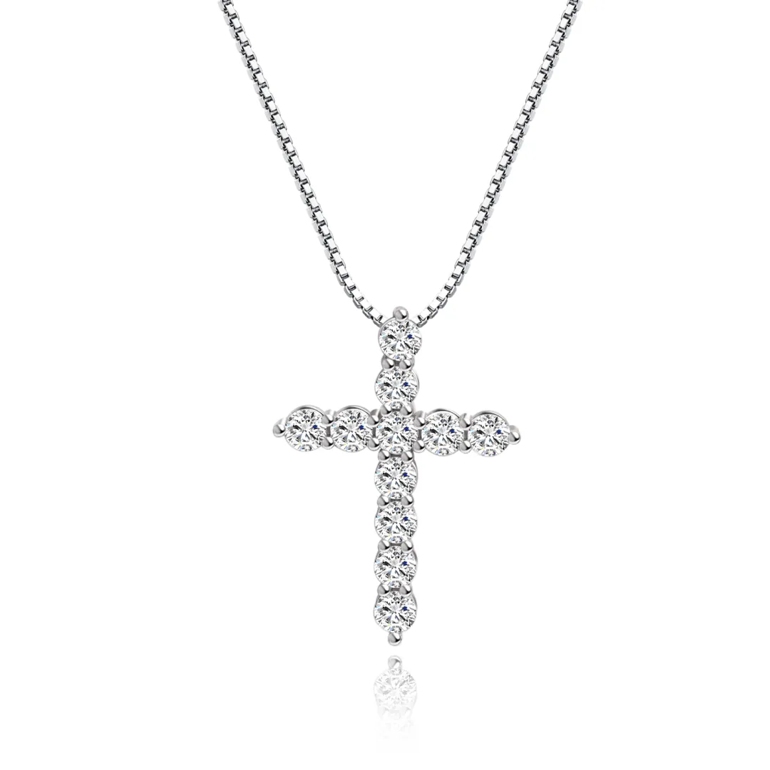 KING OF BLING 925 Sterling Silver Synthetic Cubic Zirconia Moissanite Necklaces Unisex