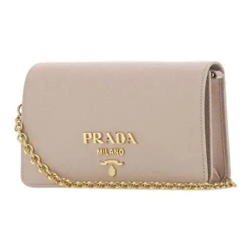 PRADA Leather Shoulder Bag, Crossbody Bag Women's Pink