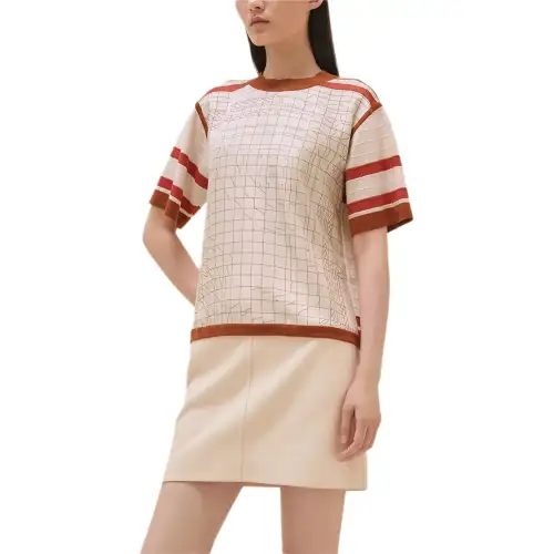 HERMES Sweaters Women's Beige Crew Neck Moderate Other