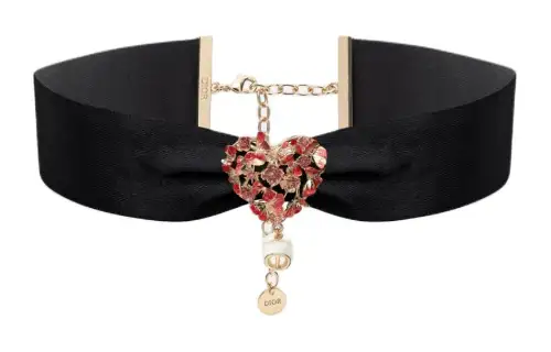 DIOR Resin, Silk, Metal Necklaces Women's Black