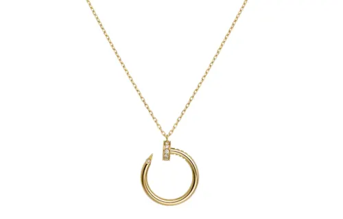 CARTIER JUSTE UN CLOU 18K Gold Diamond Necklaces Unisex Gold