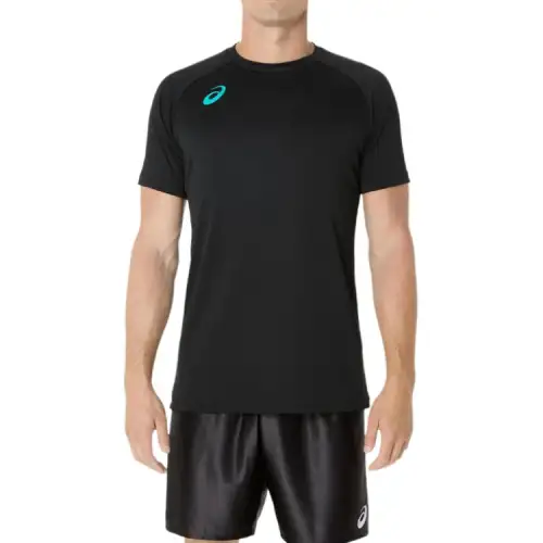 ASICS T Shirts Unisex Black Crew Neck