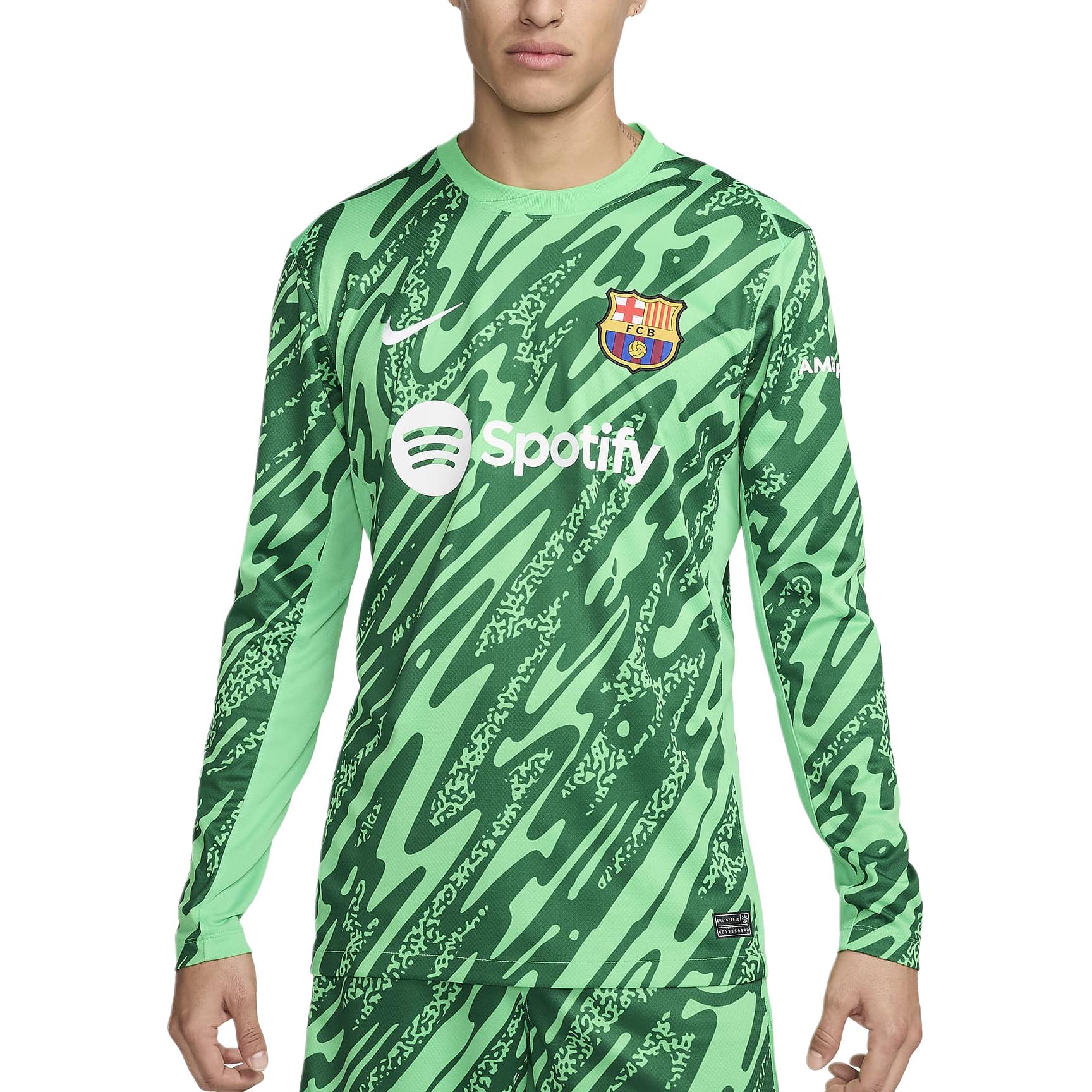 Nike Fc Barcelona 2024/25 Stadium Goalkeeper Men’s Nike Soccer Replica Long-Sleeve Jersey