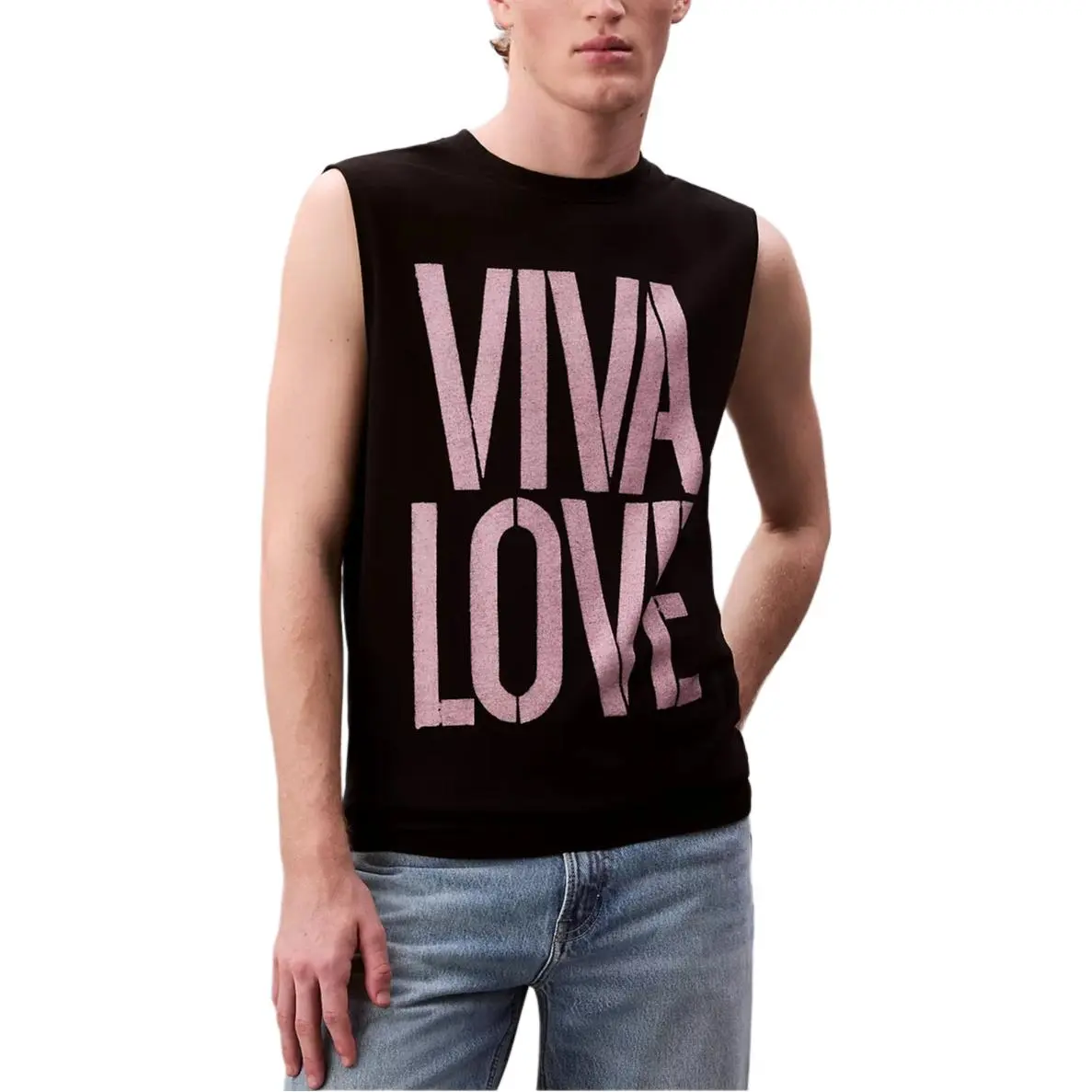 Calvin Klein Tank Tops Men's Black Crew Neck Moderate Other