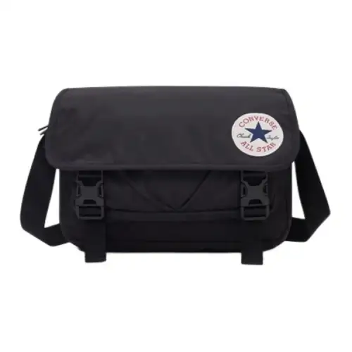Converse Polyester Messenger Bag, Shoulder Bag, Crossbody Bag Regular Unisex Black