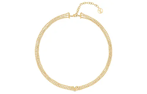 LOUIS VUITTON Circle Gold Plated Necklaces Women's