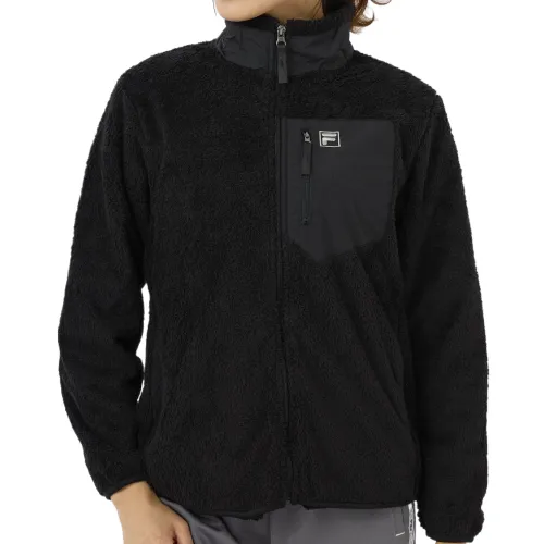 FILA Velvet Jackets Women's Black Stand Collar Moderate