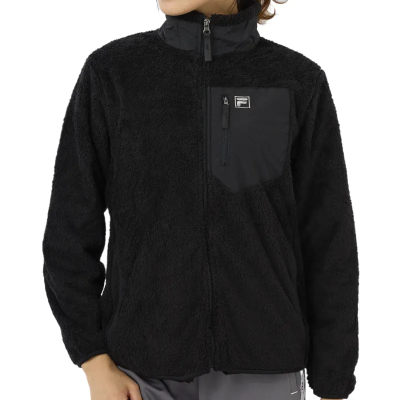 FILA Velvet Jackets Women's Black Stand Collar Moderate